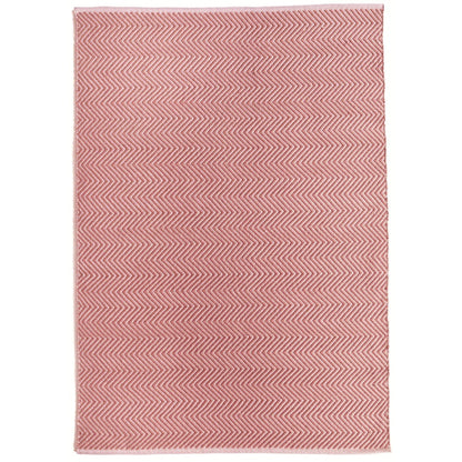 Hug Rug Recycled Washable Rug – Coral Pink – Indoor Outdoor Reversible Herringbone Rug