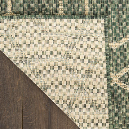 Horizon HOZ01 Modern Geometric Classic Trellis Green Indoor & Outdoor Flatweave Rug
