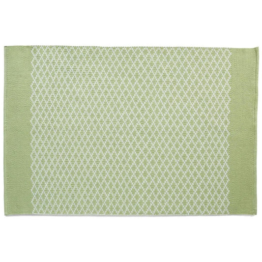 Hug Rug Woven Trellis Washable Indoor Outdoor Rug Green