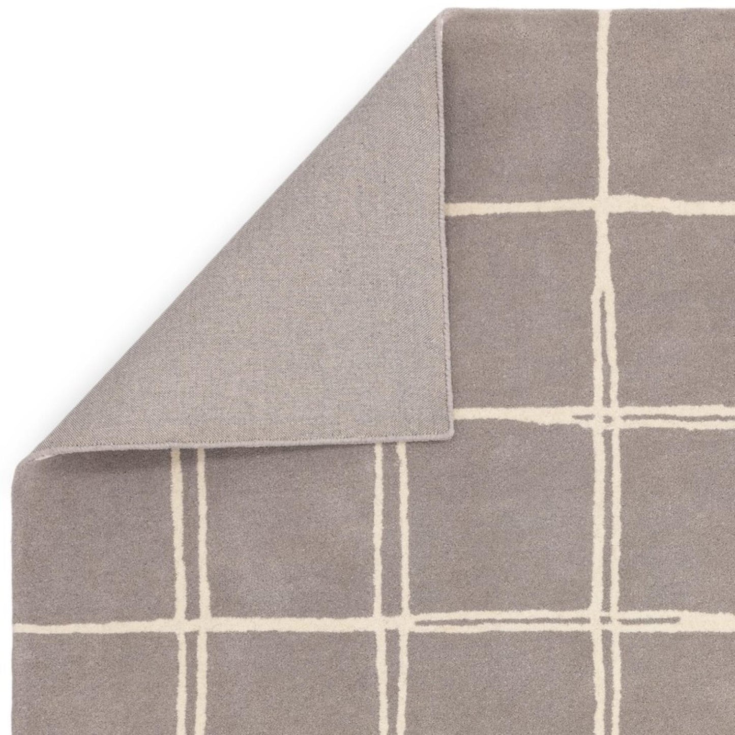 Albany Grid Silver Grey – Bold Geometric Intrigue and Natural Wool Luxury