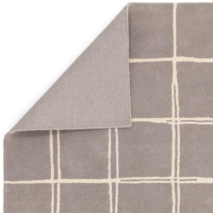 Albany Grid Silver Grey – Bold Geometric Intrigue and Natural Wool Luxury