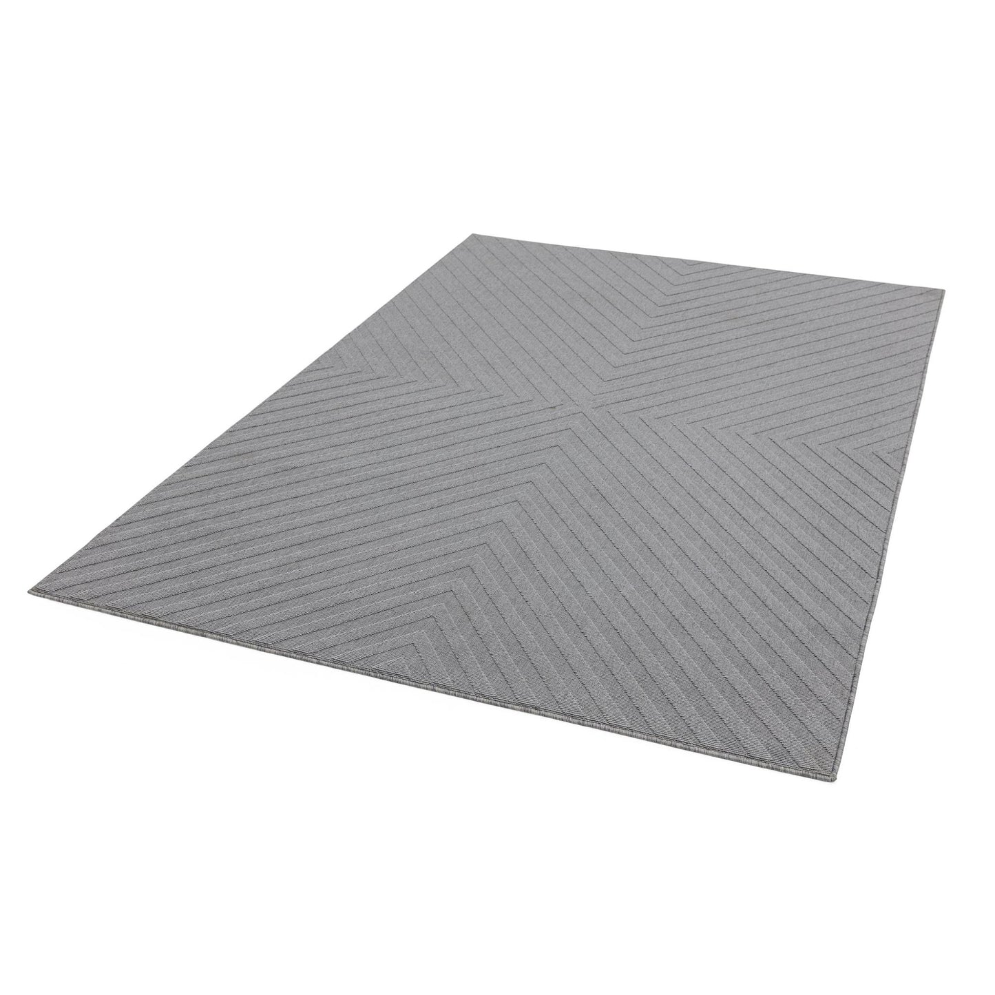 Antibes AN07 Geometric Arrow Light Grey Indoor & Outdoor Flatweave Rug