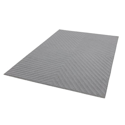 Antibes AN07 Geometric Arrow Light Grey Indoor & Outdoor Flatweave Rug