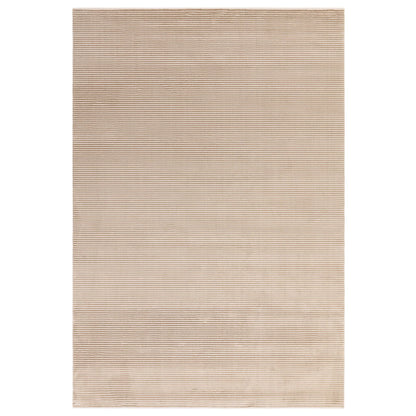 Kuza Plain Stripe Soft Silky Velvety Modern Rug in Beige