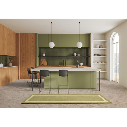 Albi Green Runner – Bold Minimalist Elegance and Natural Wool Luxury