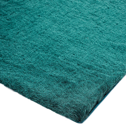 Whisper Shaggy Rug Silky Soft Luxury High Pile Plush Rug in Dark Teal – Opulent Comfort & Modern Elegance