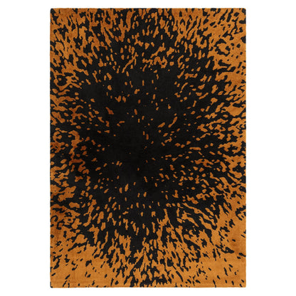 Wilder Splash Charcoal Orange Animal Inspired Rug – Modern Soft Textured Polyester Carpet