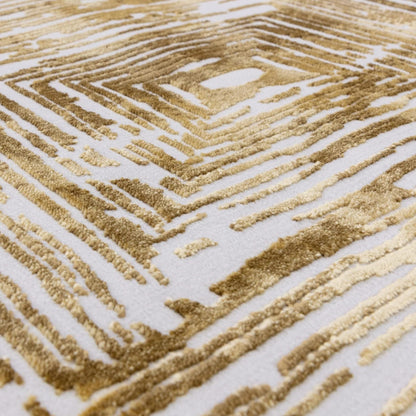 Kuza Portrait Rug – Gold –  Elegant Textured High-Low Pile Carpet