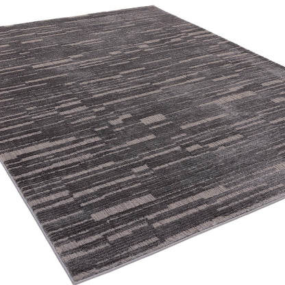 Axel AX07 Modern Striped Chevron Charcoal Rug – Durable & Soft Urban Style