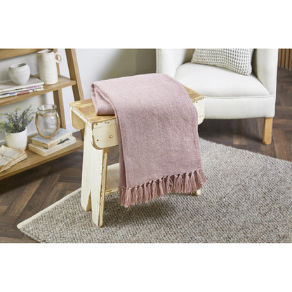 Hug Rug Woven Plain Throw Rose Blanket Bed Sofa Chair Cover in 130 x 180 cm