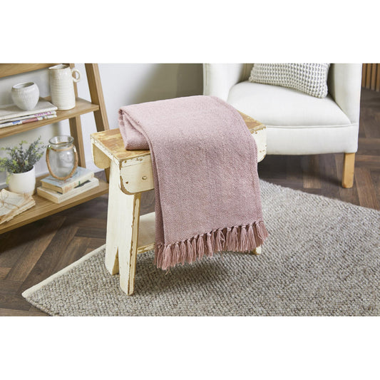 Hug Rug Woven Plain Throw Rose Blanket Bed Sofa Chair Cover in 130 x 180 cm