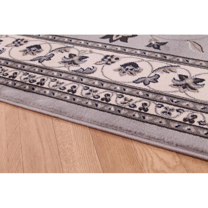Sherborne Grauer Teppich, traditioneller klassischer orientalischer Schlafzimmer-/Wohnzimmerteppich 