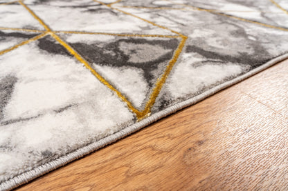 Marbled Geometric Abstract Rug Modern Luxurious Carpet for Living Room Bedroom Bianco 224RA Soft Quality Rug