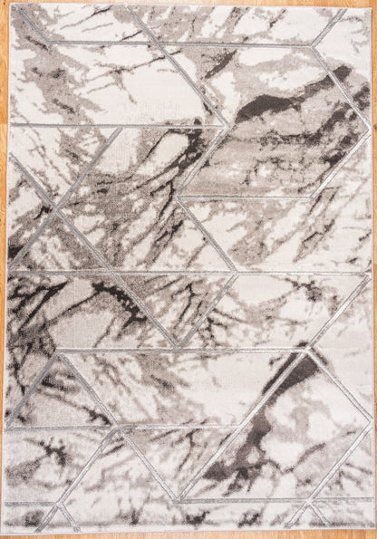 Marbled Geometric Abstract Rug Modern Luxurious Carpet for Living Room Bedroom Bianco 224RA Soft Quality Rug