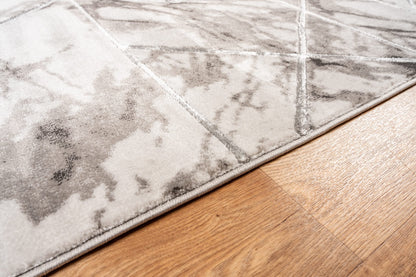 Marbled Geometric Abstract Rug Modern Luxurious Carpet for Living Room Bedroom Bianco 224RA Soft Quality Rug